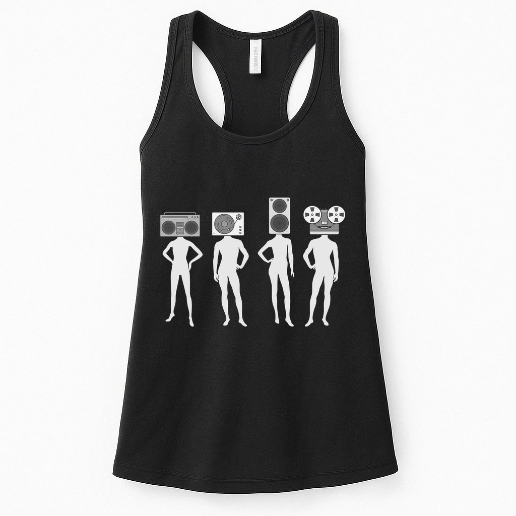 Retro Music Head Womens Tank Top