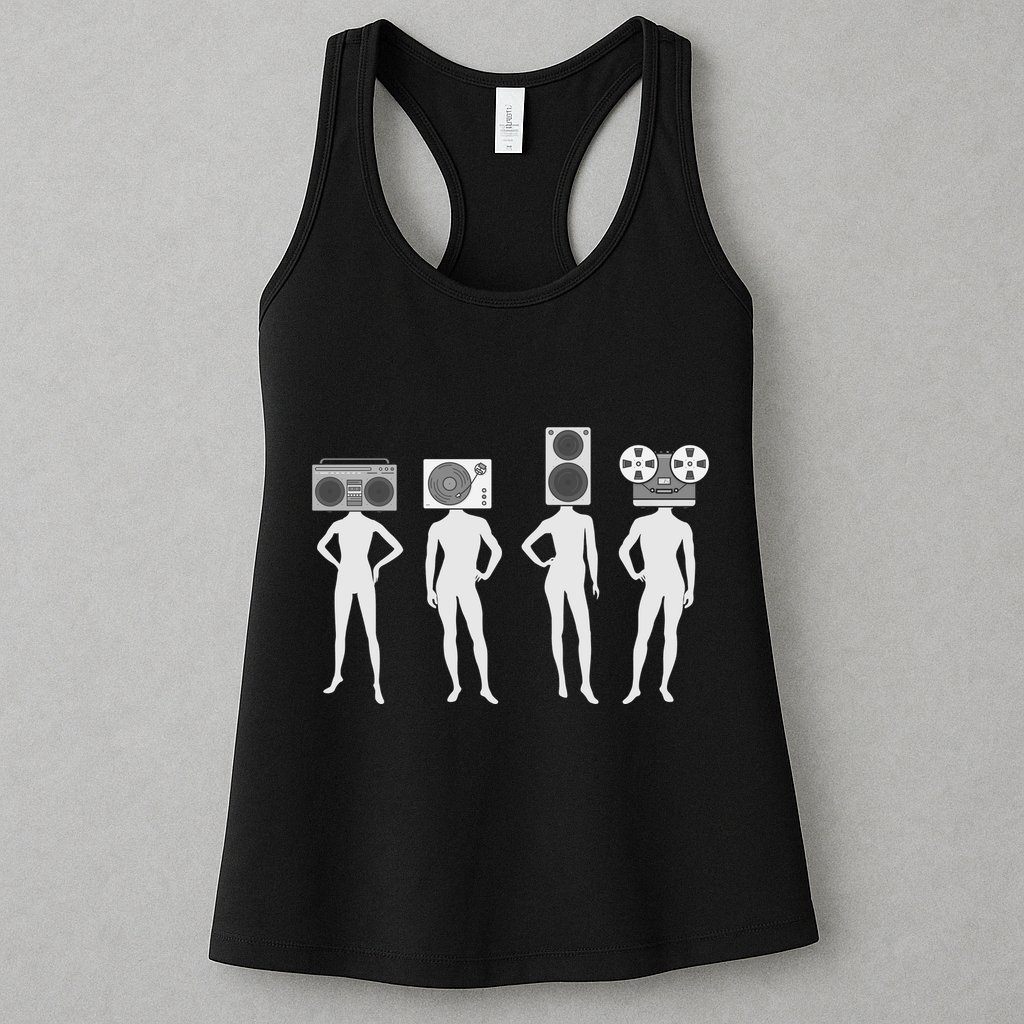 Retro Music Head Womens Tank Top