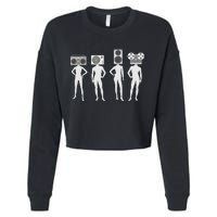 Retro Music Head Cropped Pullover Crew