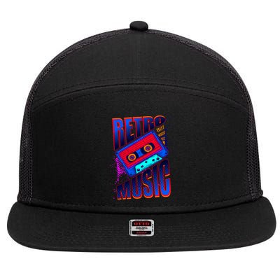 Retro Music Neon 7 Panel Mesh Trucker Snapback Hat