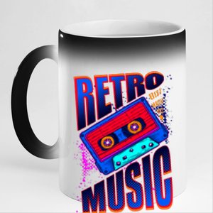 Retro Music Neon 11oz Black Color Changing Mug