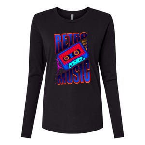 Retro Music Neon Womens Cotton Relaxed Long Sleeve T-Shirt