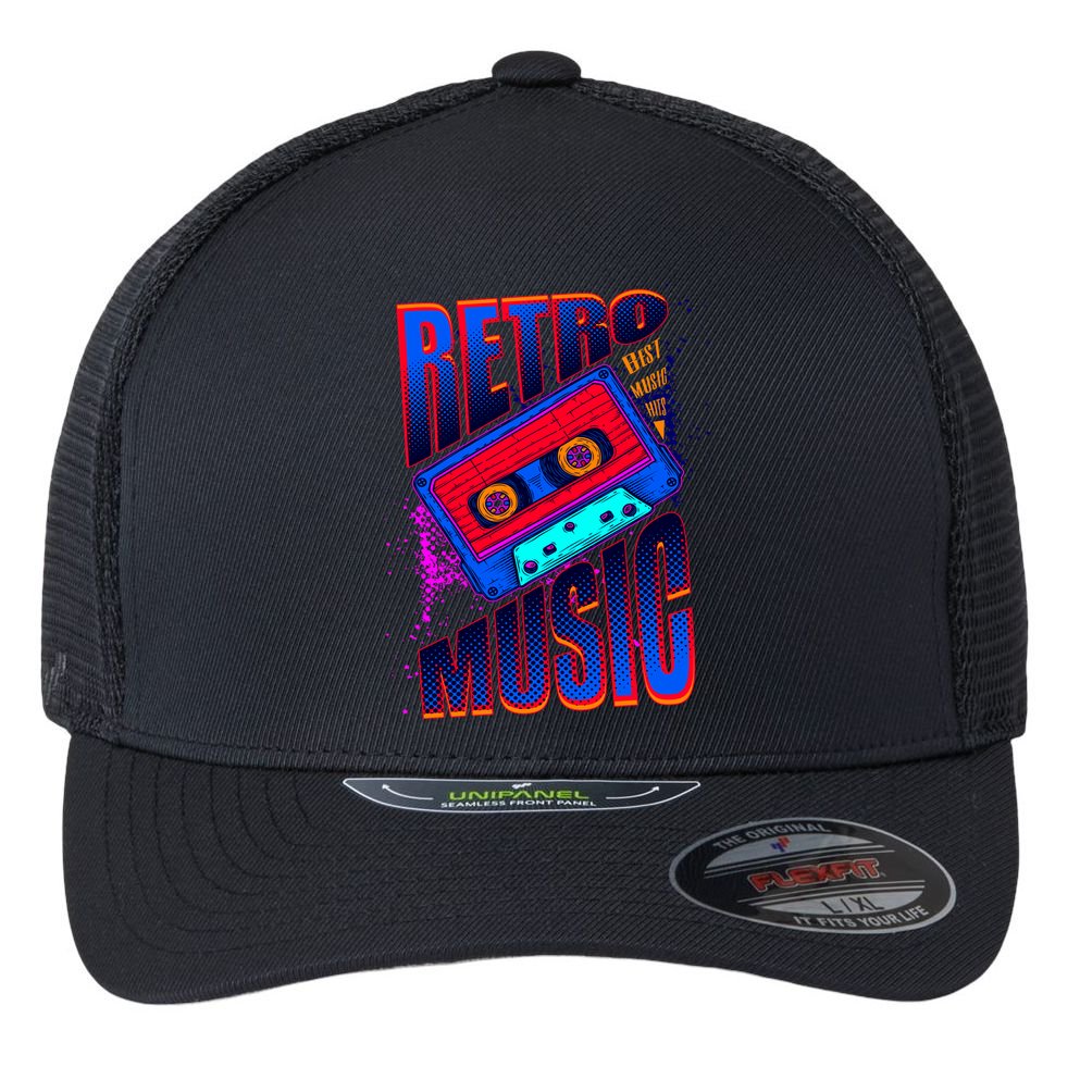 Retro Music Neon Flexfit Unipanel Trucker Cap