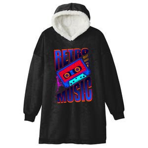 Retro Music Neon Hooded Wearable Blanket