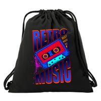 Retro Music Neon Drawstring Bag