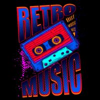 Retro Music Neon Drawstring Bag