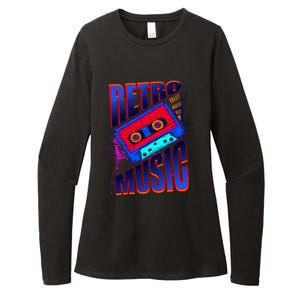 Retro Music Neon Womens CVC Long Sleeve Shirt