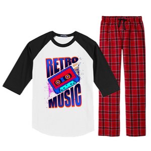 Retro Music Neon Raglan Sleeve Pajama Set