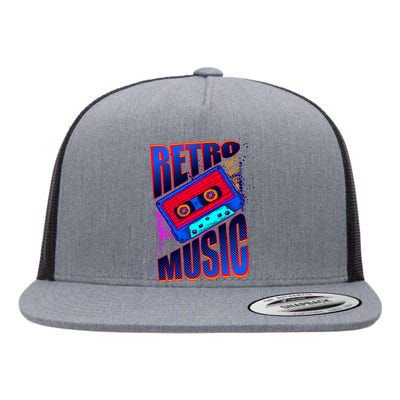 Retro Music Neon Flat Bill Trucker Hat