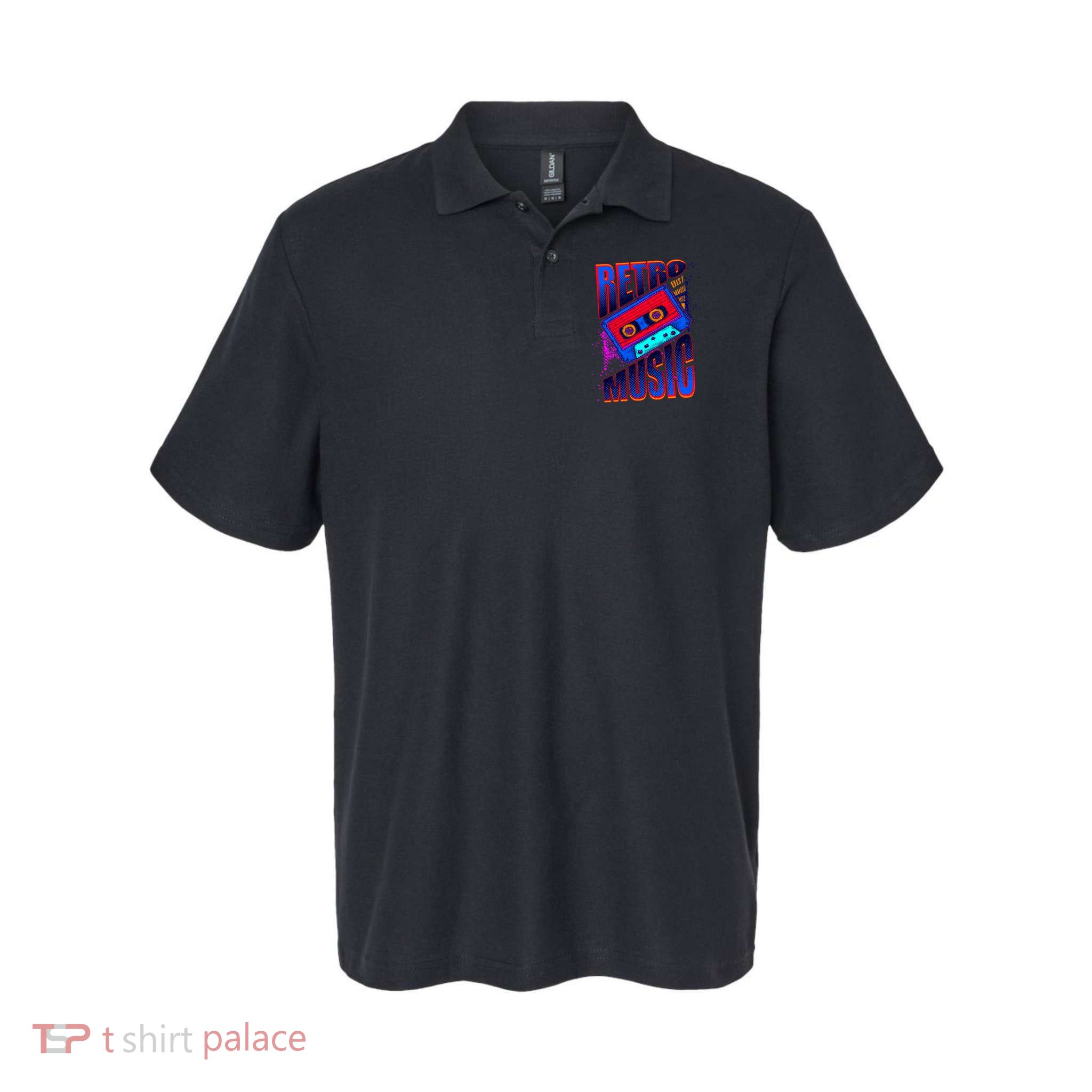 Retro Music Neon Softstyle Adult Sport Polo