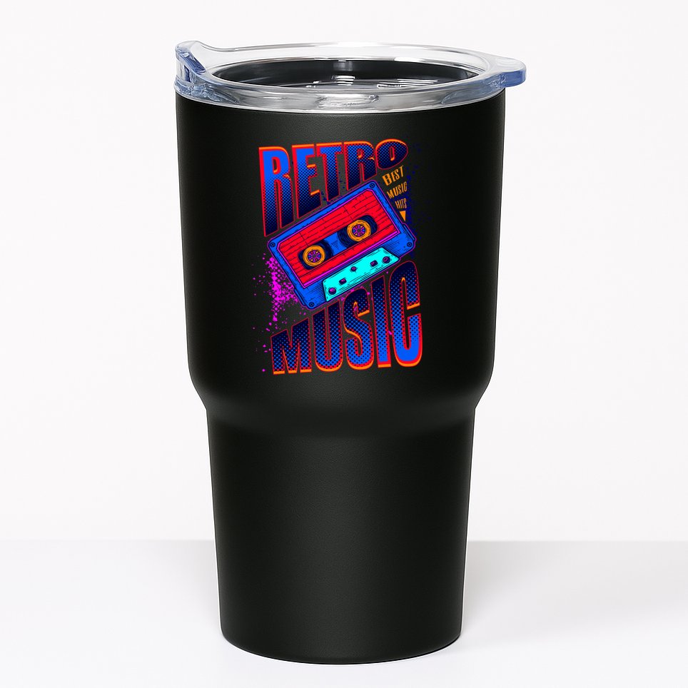 Retro Music Neon Tumbler