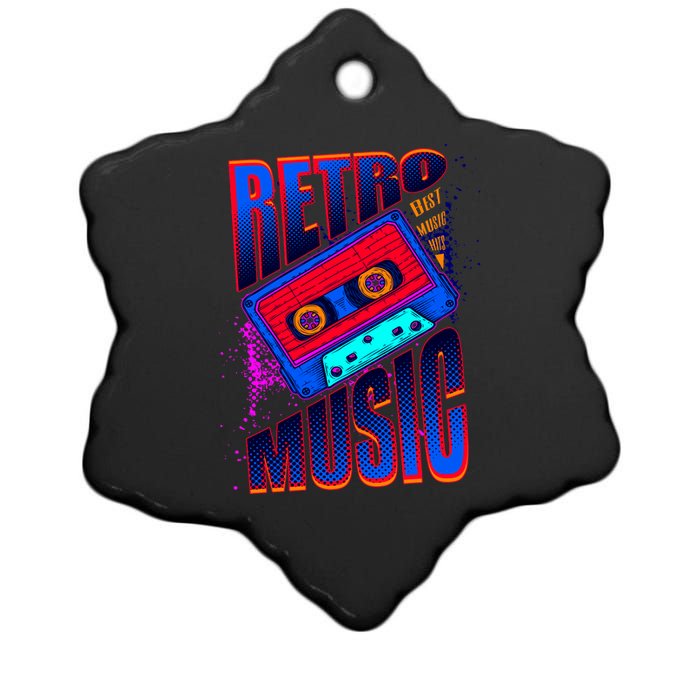 Retro Music Neon Ceramic Star Ornament