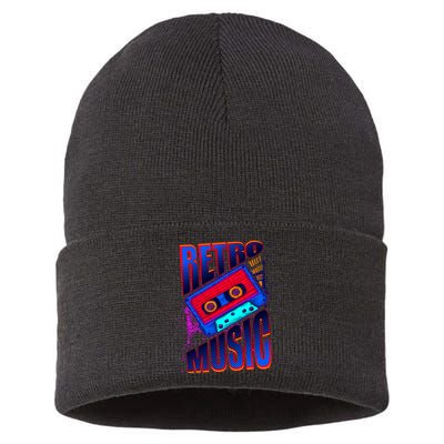 Retro Music Neon Sustainable Knit Beanie