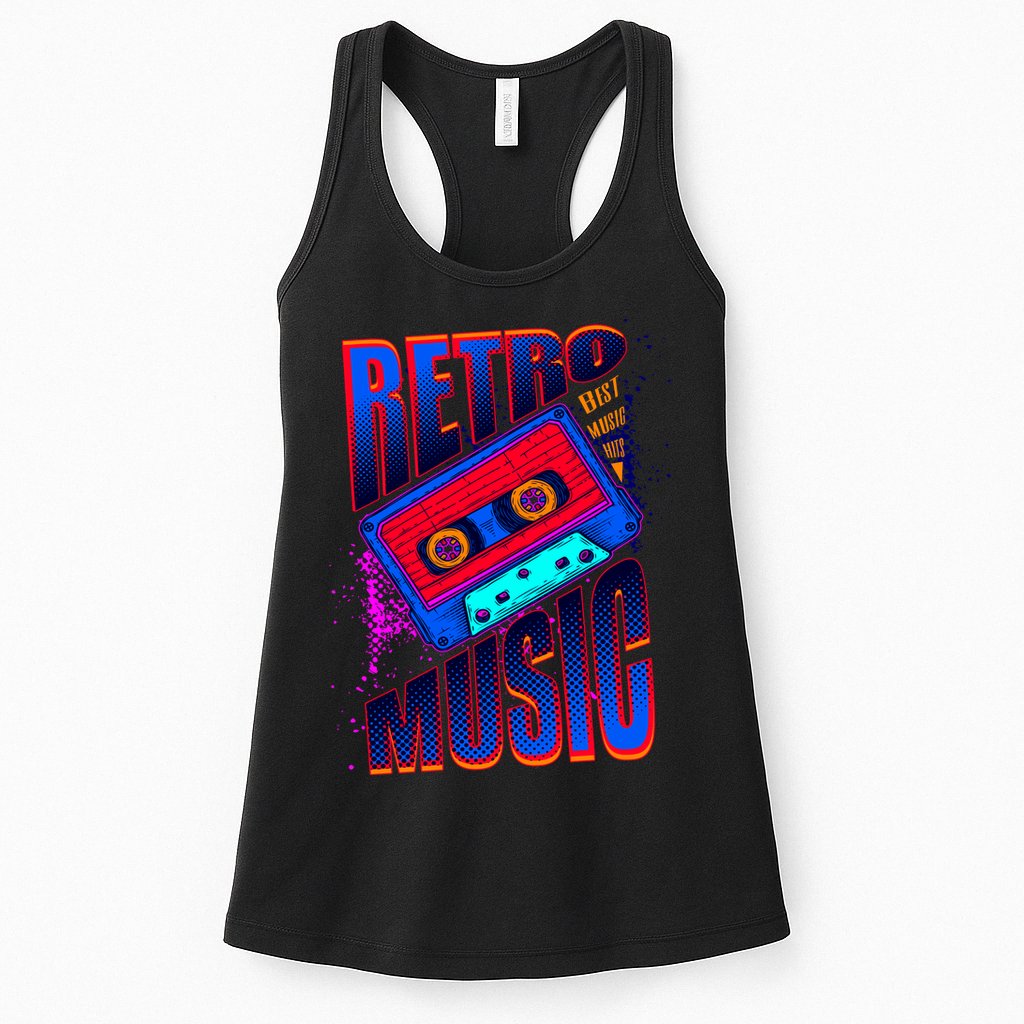 Retro Music Neon Womens Tank Top