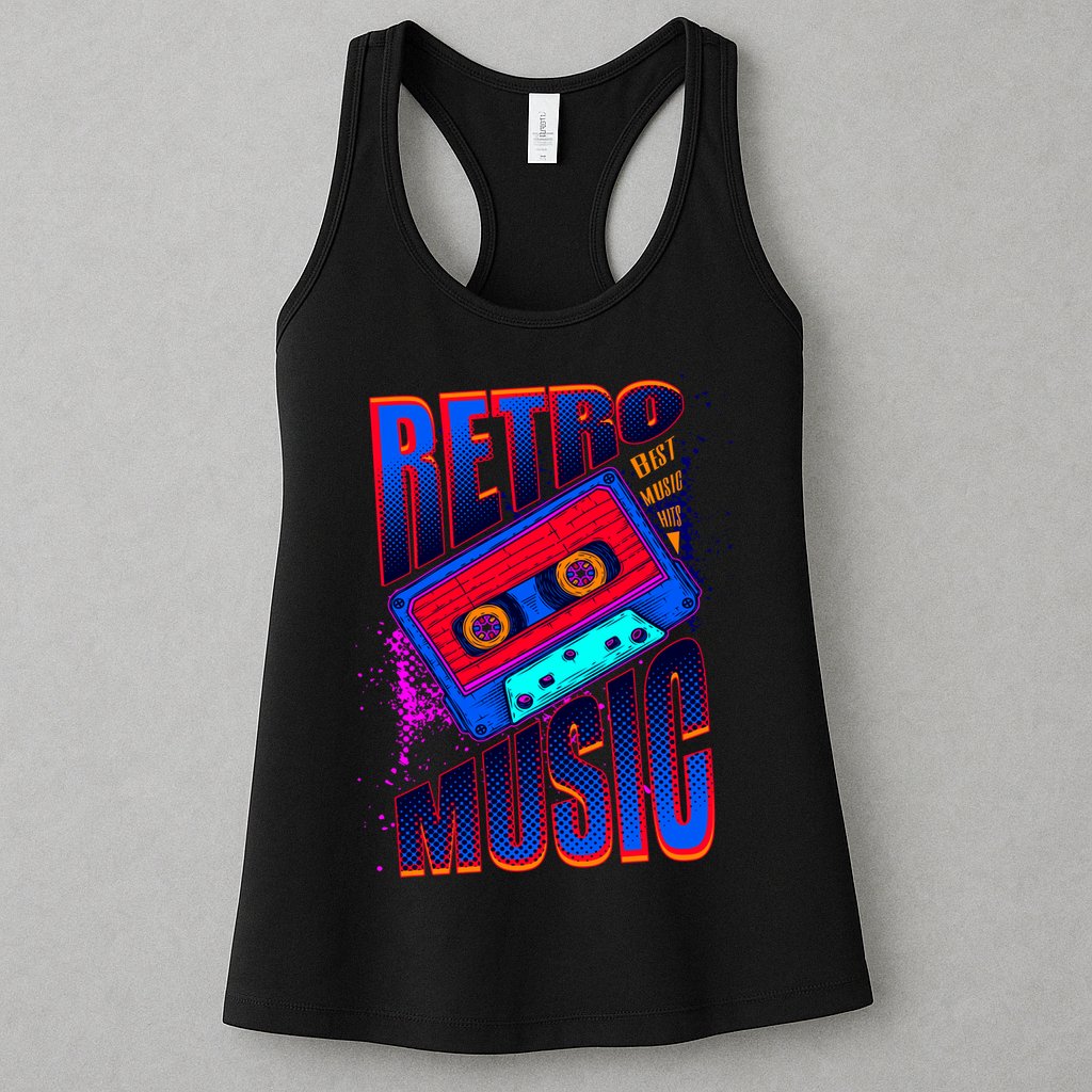 Retro Music Neon Womens Tank Top