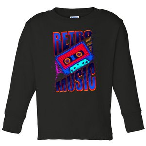 Retro Music Neon Toddler Long Sleeve Shirt