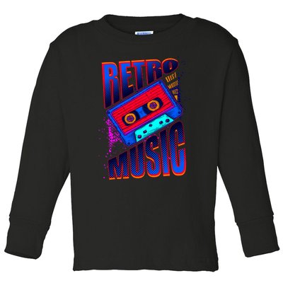 Retro Music Neon Toddler Long Sleeve Shirt