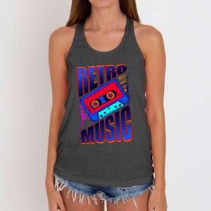 Retro Music Neon Women's Knotted Racerback Tank