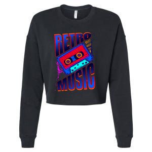 Retro Music Neon Cropped Pullover Crew