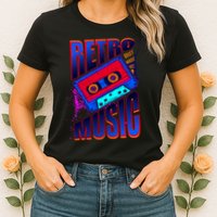 Retro Music Neon Womens T-Shirt