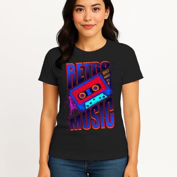 Retro Music Neon Womens T-Shirt