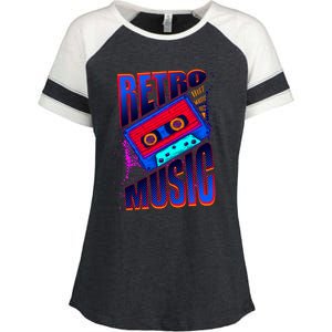 Retro Music Neon Enza Ladies Jersey Colorblock Tee