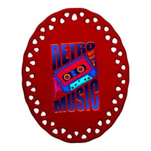 Retro Music Neon Ceramic Oval Ornament