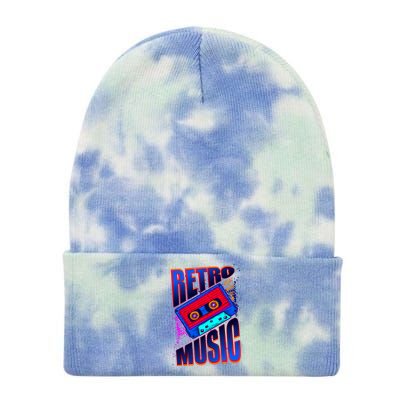 Retro Music Neon Tie Dye 12in Knit Beanie