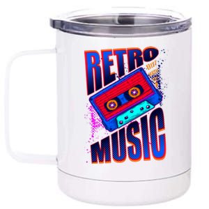 Retro Music Neon 12 oz Stainless Steel Tumbler Cup