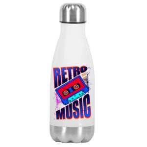 Retro Music Neon Stainless Steel Insulated Water Bottle