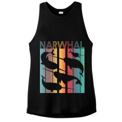 Retro Narwhal Ladies PosiCharge Tri-Blend Wicking Tank