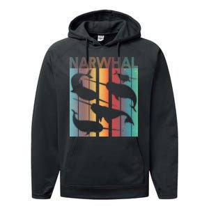 Retro Narwhal Performance Fleece Hoodie