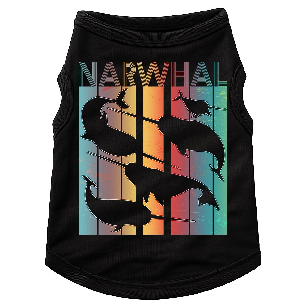 Retro Narwhal Doggie Tank