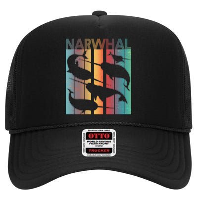 Retro Narwhal High Crown Mesh Back Trucker Hat