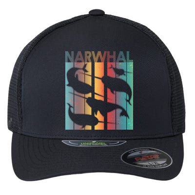 Retro Narwhal Flexfit Unipanel Trucker Cap