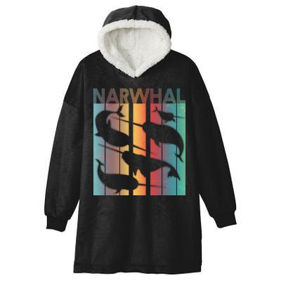 Retro Narwhal Hooded Wearable Blanket