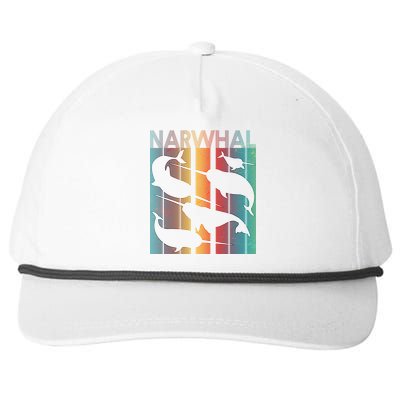 Retro Narwhal Snapback Five-Panel Rope Hat