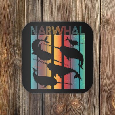 Retro Narwhal Coaster