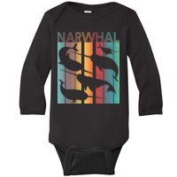 Retro Narwhal Baby Long Sleeve Bodysuit