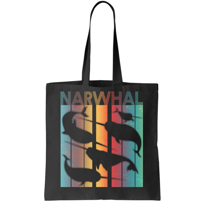 Retro Narwhal Tote Bag