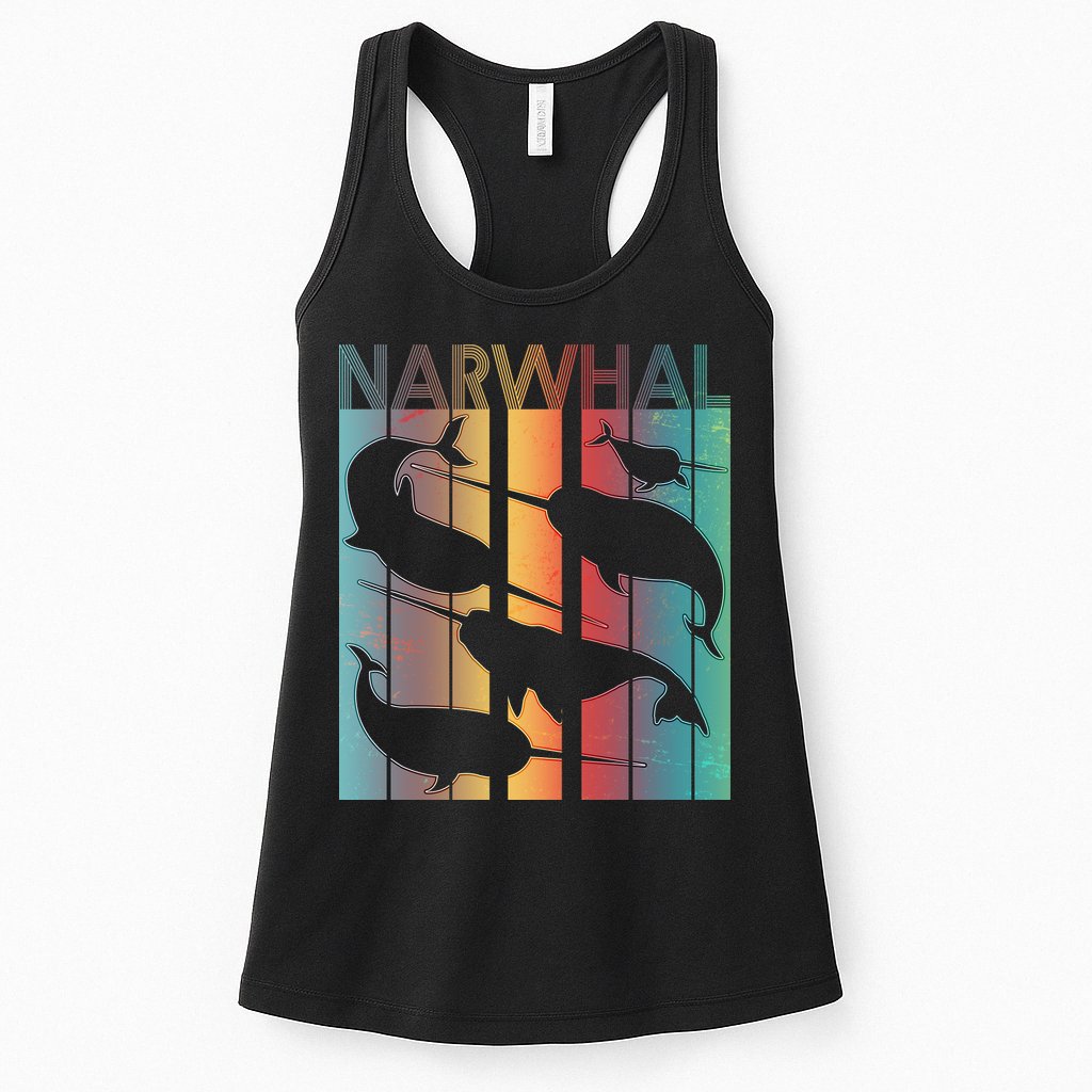 Retro Narwhal Womens Tank Top