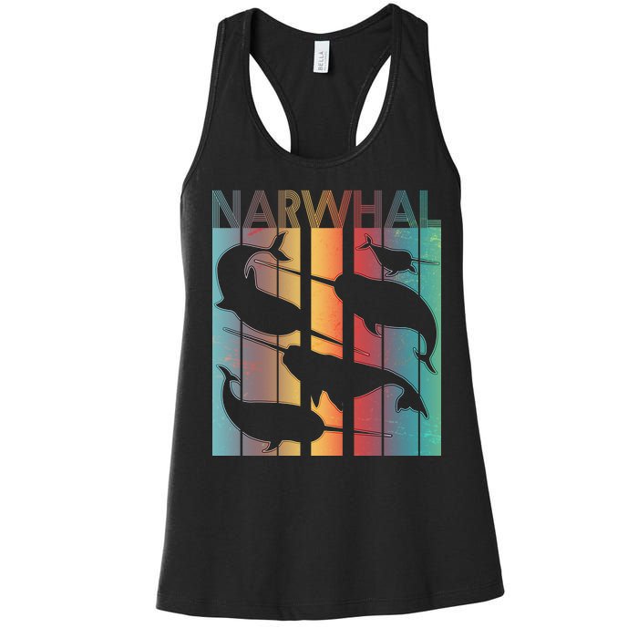 Retro Narwhal Women's Racerback Tank