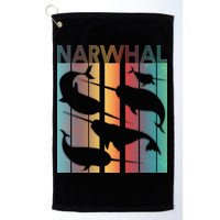 Retro Narwhal Golf Towel