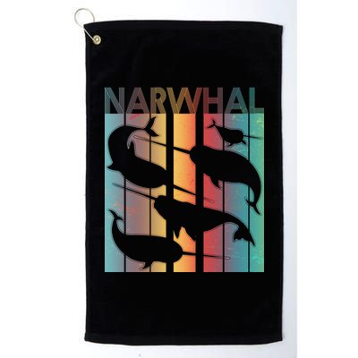 Retro Narwhal Platinum Collection Golf Towel