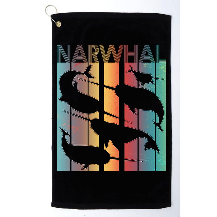 Retro Narwhal Golf Towel