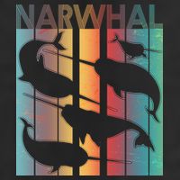 Retro Narwhal Golf Towel