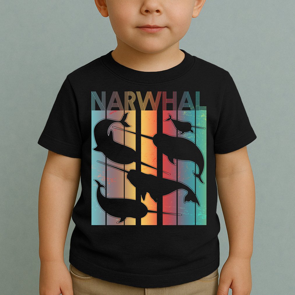 Retro Narwhal Toddler T-Shirt