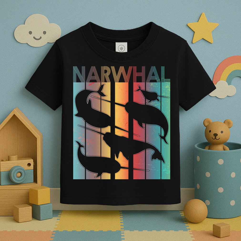 Retro Narwhal Toddler T-Shirt