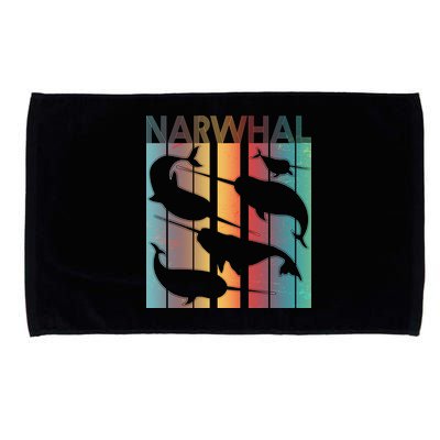 Retro Narwhal Microfiber Hand Towel