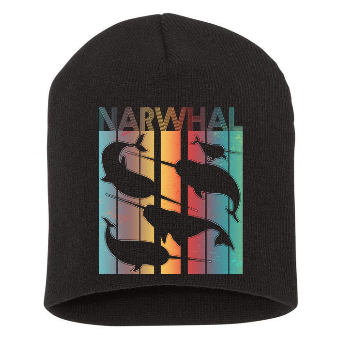 Retro Narwhal Short Acrylic Beanie